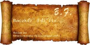 Baczkó Félix névjegykártya